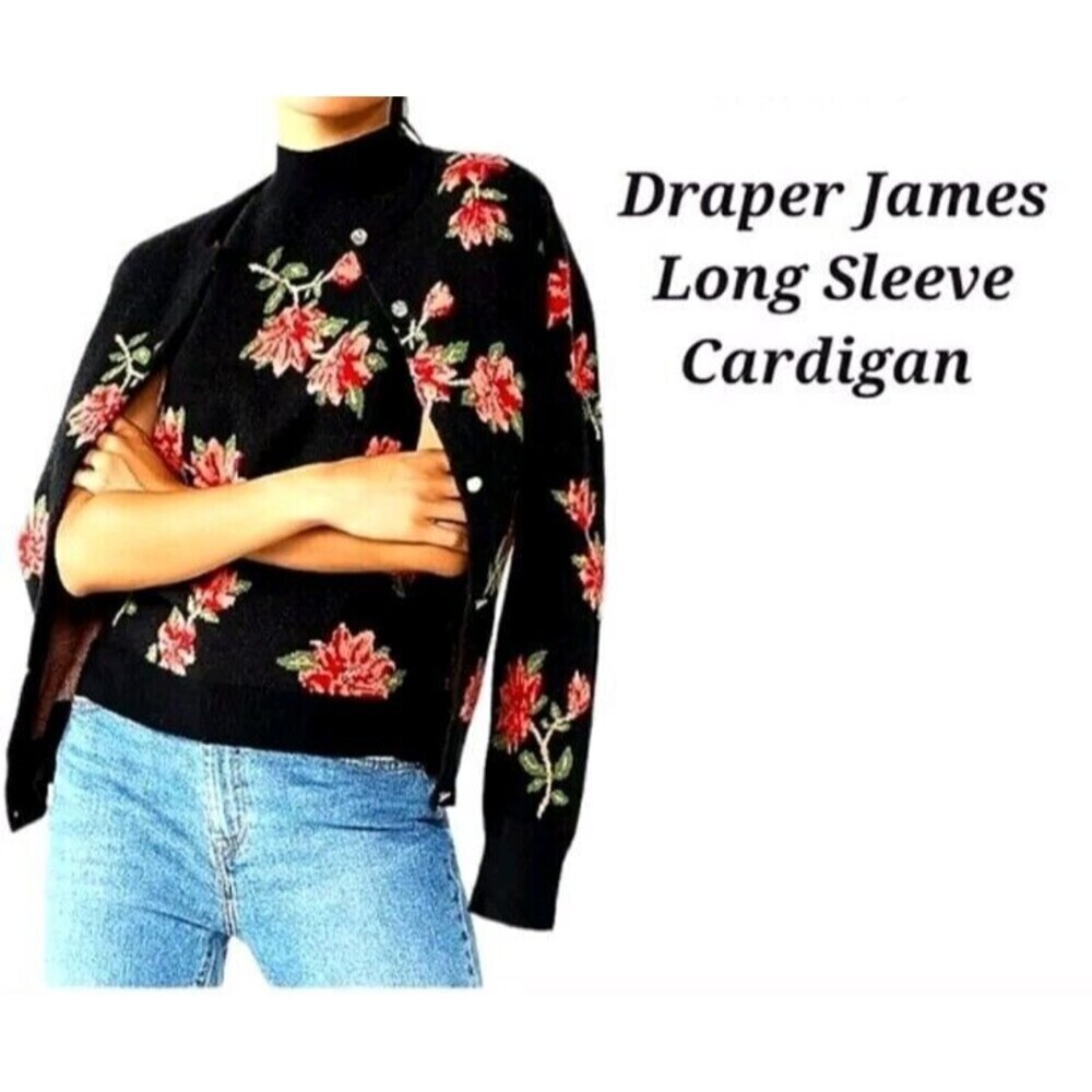 Draper James Womens Cardigan sweater Size Xsmall Floral Print Soft - Picture 2 of 12